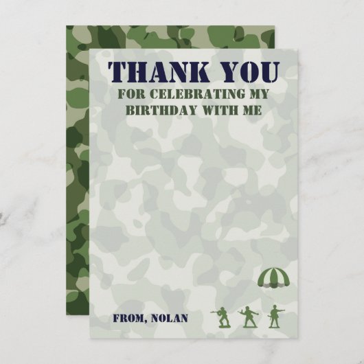Army Military Birthday Dank u opmerking Kaarten (Voorkant / Achterkant)