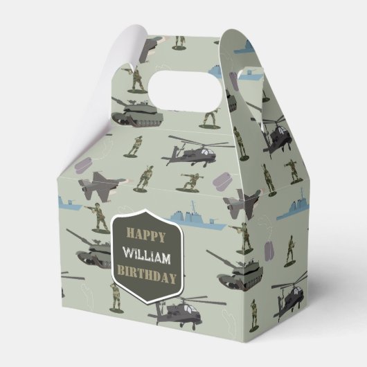 Army Military Camouflage Green Camo Birthday Bedankdoosjes (Voorkant Zijde)