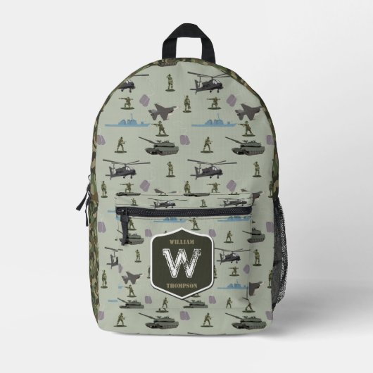 Army Military Camouflage Green Camo Pattern Bedrukte Rugzak (Voorkant)