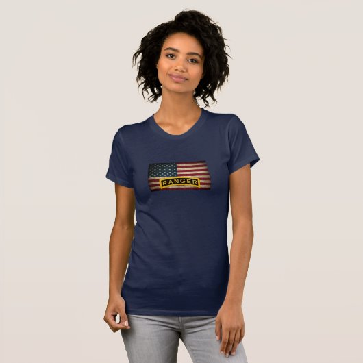 Army Ranger School - Amerikaanse vlag T-shirt (Voorkant volledig)