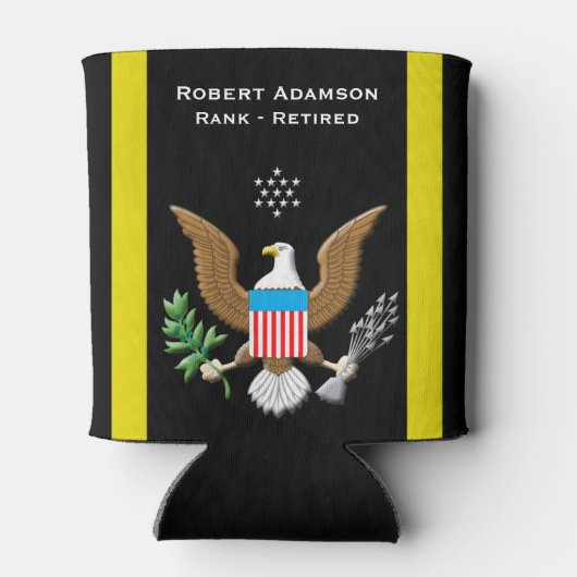 Army Service Patriotic gepersonaliseerd Blikjeskoeler (Achterkant)