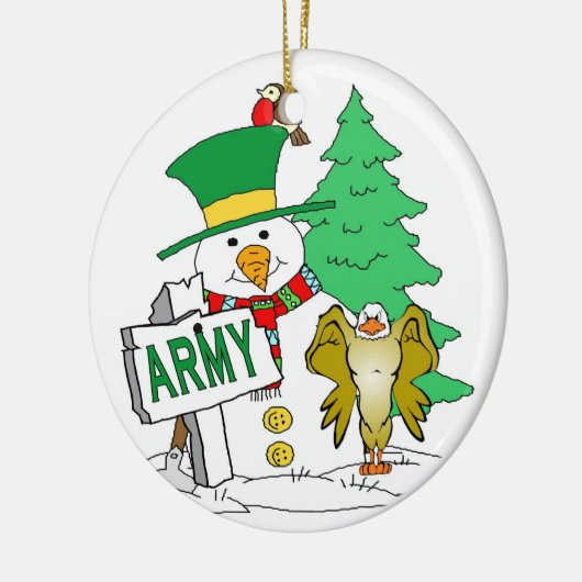 Army Snowman Kerstmis Keramisch Ornament (Links)
