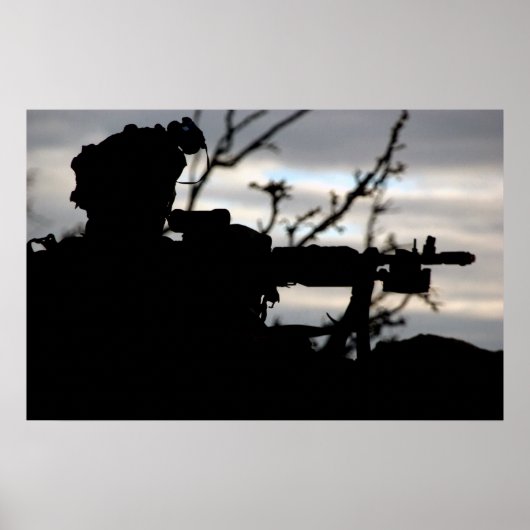 Army Soldier Silhouette Poster (Voorkant)