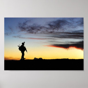 Army Soldier Silhouette Poster