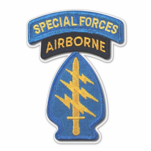Army Special Forces Groepen Groene Baretten Contou Sticker (Voorkant)