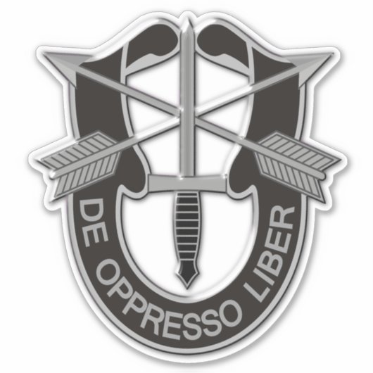 Army Special Forces Groepen Groene Baretten Contou Sticker (Voorkant)