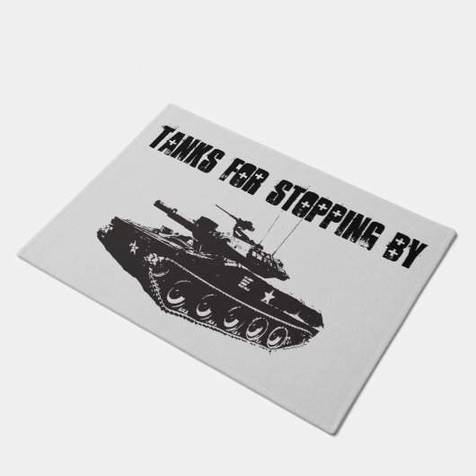 Army Tank Funny Welkom Deurmat (Schuin)