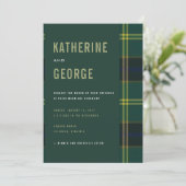 Army Tartan Invitation Kaart (Staand voorkant)