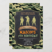 Army verjaardagsfeestje uitnodiging (Voorkant / Achterkant)