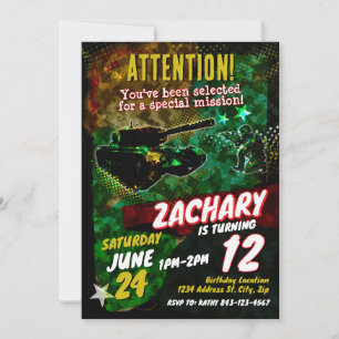 Army verjaardagsuitnodiging kaart