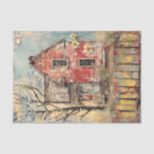 ARMZALIGE RODE BOERDERIJ GEMENGDE MEDIA DECOUPAGE TISSUEPAPIER (Voorkant)