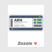 ARN Stockholm Boarding Pass - Zweeds reizen Sticker (Vel)