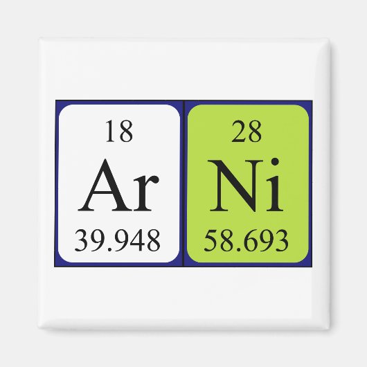 Arni periodieke table name magnet magneet (Voorkant)