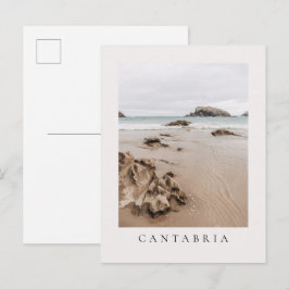 Arnia beach in Spain, neutral aesthetic beach Briefkaart
