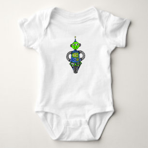 Arnie robot, blauw en groen romper