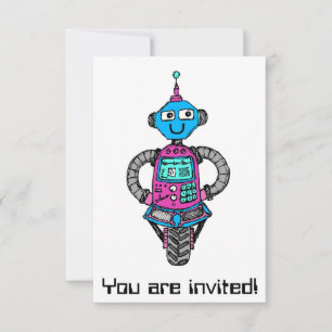 Arnie Robot: Roze en blauw Kaart