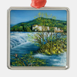 ARNO RIVER IN ROVEZZANO Florence Tuscany Landscape Metalen Ornament