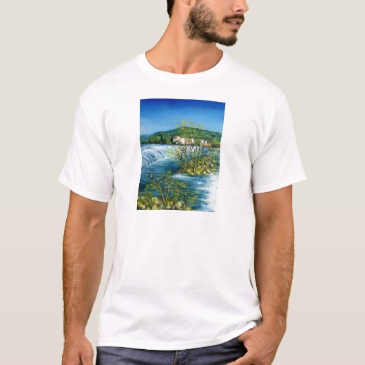 ARNO RIVER IN ROVEZZANO Florence Tuscany Landscape T-shirt (Voorkant)