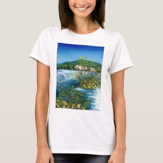 ARNO RIVER IN ROVEZZANO Florence Tuscany Landscape T-shirt (Voorkant)