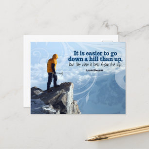 Arnold Bennett Inspirerend quote "Top uitzicht" Briefkaart