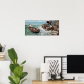 Arnold Böcklin Odysseus en Polyphemus Poster (Thuiskantoor)