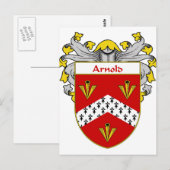 Arnold Coat of Arms/Family Crest (Mantled) Briefkaart (Voorkant / Achterkant)
