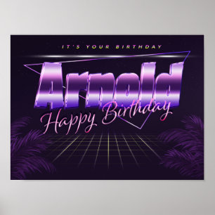 Arnold Nom Vorname lila retro Poster Geburtstag