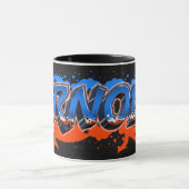 Arnold prénom Graffiti blue Tasse orange (Centre)
