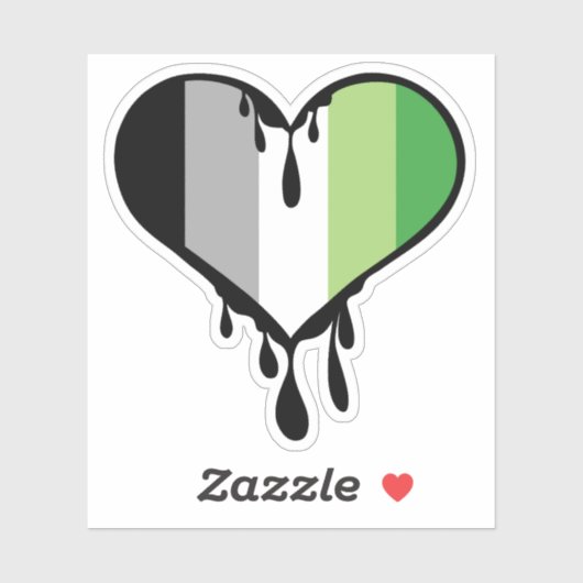 Aro Pride Dripping Heart Sticker (Vel)