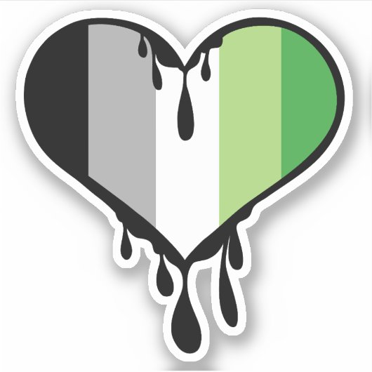 Aro Pride Dripping Heart Sticker (Voorkant)