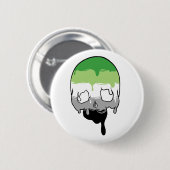 Aro Pride Dripping Skull Ronde Button 5,7 Cm (Voorkant /achterkant)