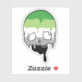 Aro Pride Dripping Skull Sticker (Vel)