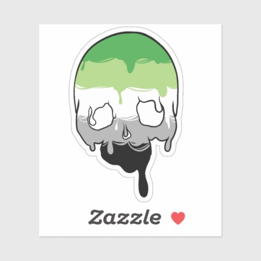 Aro Pride Dripping Skull Sticker (Vel)