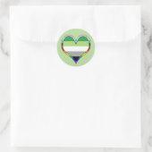 Aro Pride Heart Classic Round Sticker (Tas)