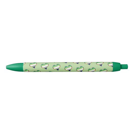 Aro Pride Heart Pattern Zwarte Inktpen Inkt Pen (Voorkant)