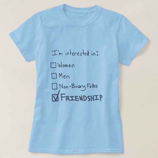 Aroace Friendship Checkmark T-shirt (Design voorkant)