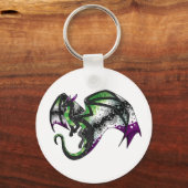 AroAce Pride Dragon Sleutelhanger (Voorkant)