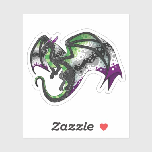 AroAce Pride Dragon Sticker (Vel)