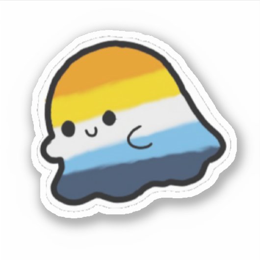 AroAce-pride-geest Sticker (Voorkant)