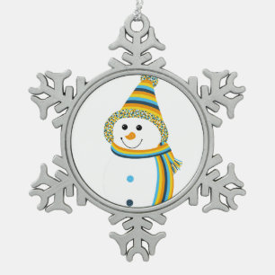 AroAce Pride Snowman Snowperson Sunset Flag Tin Sneeuwvlok Ornament