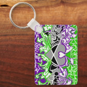 Aroace Radioactive Pride Flag Squiggles Sleutelhanger (Voorkant)
