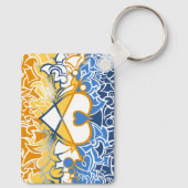 Aroace Sun en Zee Pride Flag Squiggles Sleutelhanger (Achterkant)