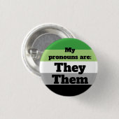Aromantic/Aro Ze/Them Pronouns Ronde Button 3,2 Cm (Voorkant /achterkant)
