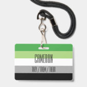 Aromantic Flag Name/Pronoun Badge (Voorkant met koord)