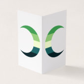 Aromantic Pride Crescent Moons Greeting Card Visitekaartjes (Buitenkant)