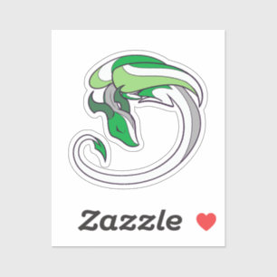 Aromantic Pride Dragon Sticker