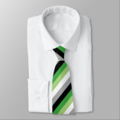 Aromantic Pride Flag Stripes Stropdas (Gebonden)