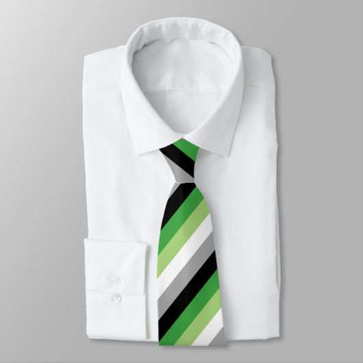 Aromantic Pride Flag Stripes Stropdas (Gebonden)