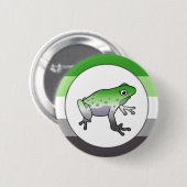 Aromantic Pride Frog Pin Ronde Button 5,7 Cm (Voorkant /achterkant)