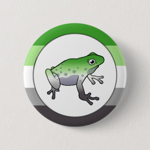 Aromantic Pride Frog Pin Ronde Button 5,7 Cm